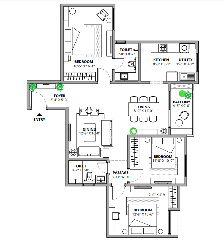 Assetz Codename Paradise 4 BHK villament floor plan